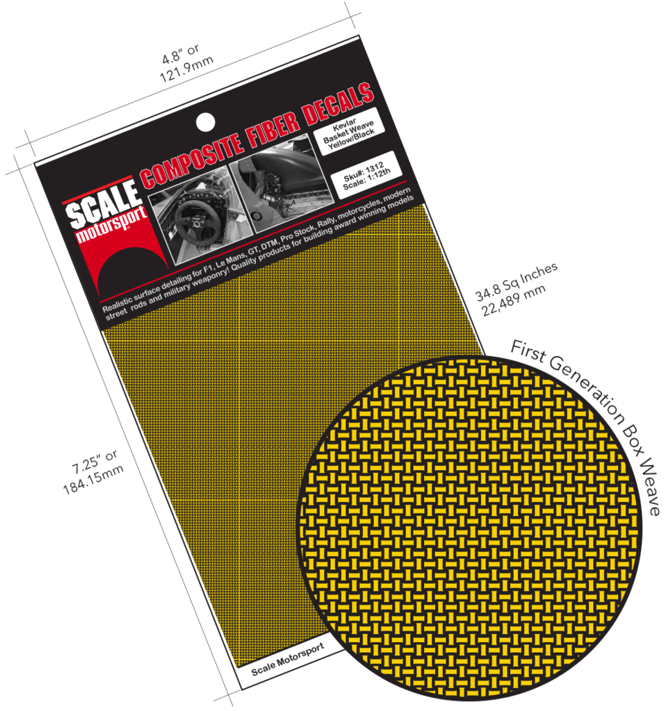 Kevlar Basket Weave Yellow on Black 1312