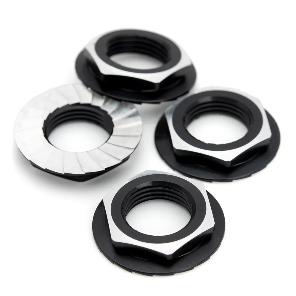 1Up Lockdown 7075 17mm aluminium serrated wheel nuts - Black (4 pcs)