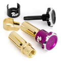 1Up Lockdown adjustable bullet plugs – 5mm – purple/black (pr) 1U-190453