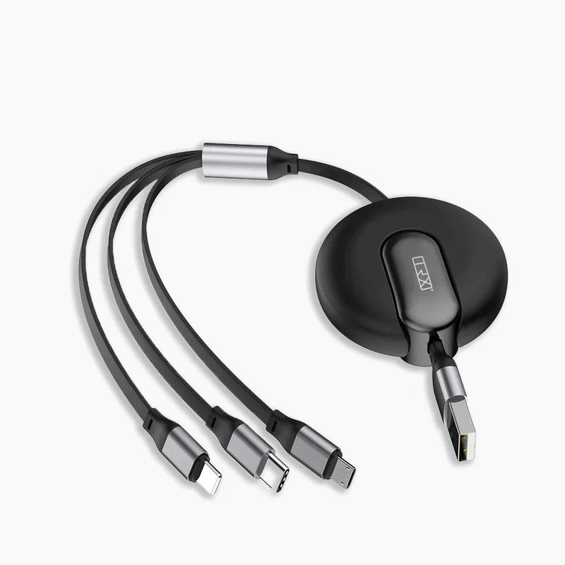 TRX 3 in 1 USB Stretchable Cable BLACK