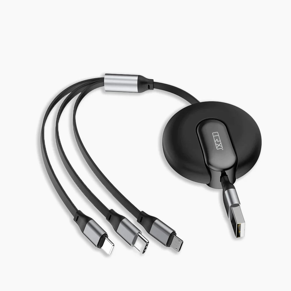 TRX 3 in 1 USB Stretchable Cable BLACK