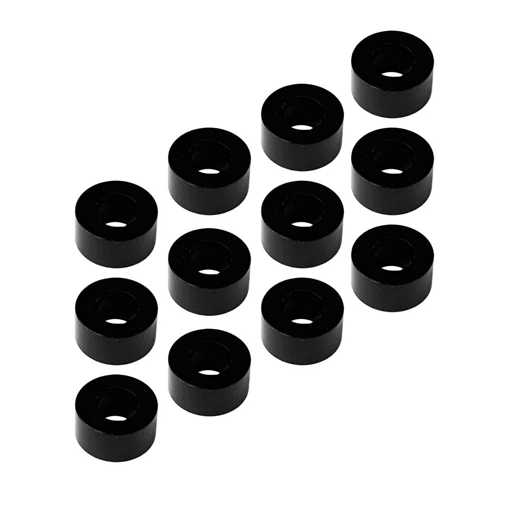 1up Racing 3x6x3mm Precision Aluminum Shims - Black (12pcs) 1U-80305