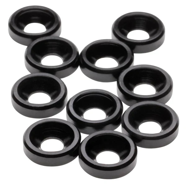 1up Racing Premium Aluminum Countersunk Washers - Black - 1U-80309