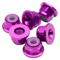 M3 Flanged aluminium Locknuts - Purple - 6pcs