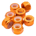 M3 aluminium Locknuts - Orange - 8pcs