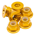 M3 Flanged aluminium Locknuts - Gold - 6pcs