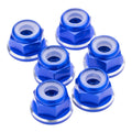 M3 Flanged aluminium Locknuts - Dark Blue Shine - 6pcs