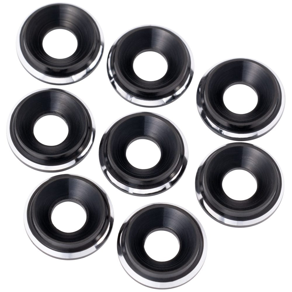 Premium LowPro 7075 alloy M3 Countersunk Washers - Black Shine - 8pcs