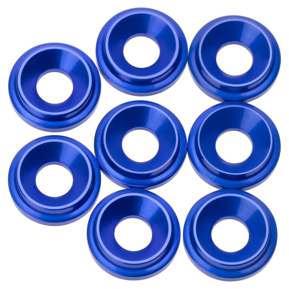Premium LowPro 7075 alloy M3 Countersunk Washers - Dark Blue - 8pcs