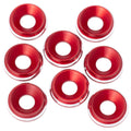 Premium LowPro 7075 alloy M3 Countersunk Washers - Red Shine - 8pcs