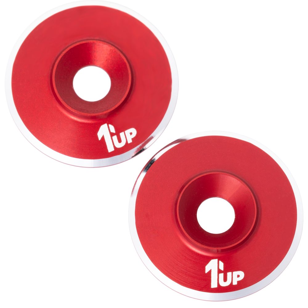 1Up LowPro 7075 alloy wing washers - pr (Red)