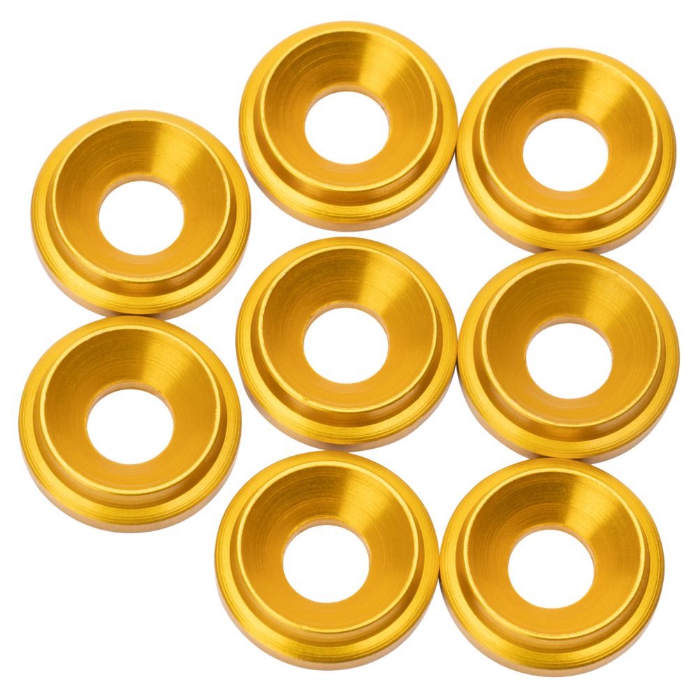 Premium LowPro 7075 alloy M3 Countersunk Washers - Gold - 8pcs
