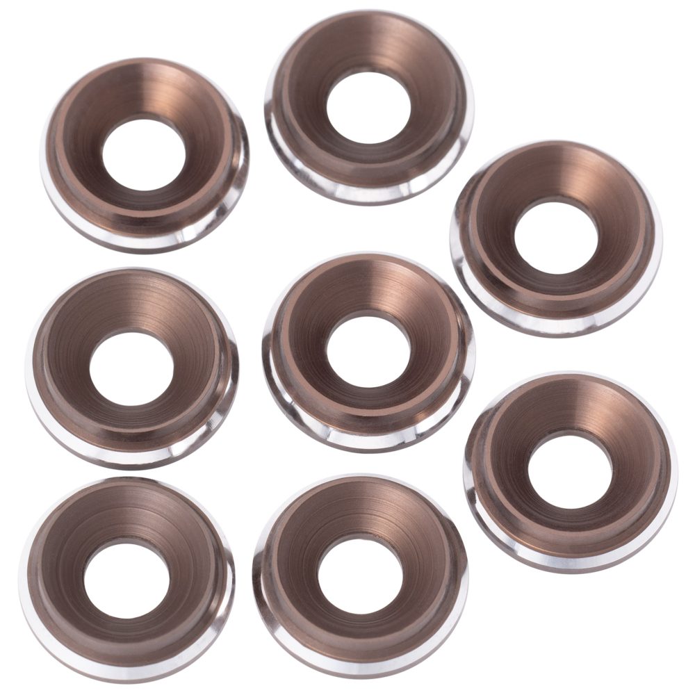 Premium LowPro 7075 alloy M3 Countersunk Washers - Gun Metal Shine - 8pcs