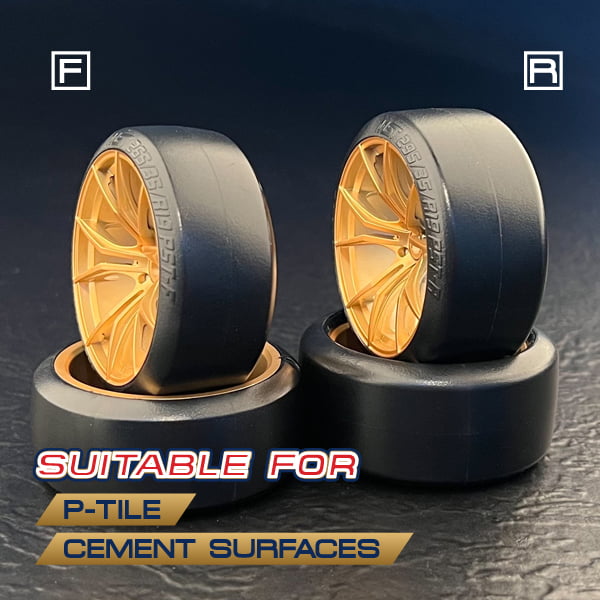 MST PST F/R drift tire (silver HDPE) (F2R2) - 830011