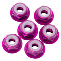 1Up 7075 M3 aluminium flanged locknuts - Purple - 8pcs