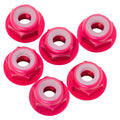 1Up 7075 M3 aluminium flanged locknuts - Hot Pink - 8pcs