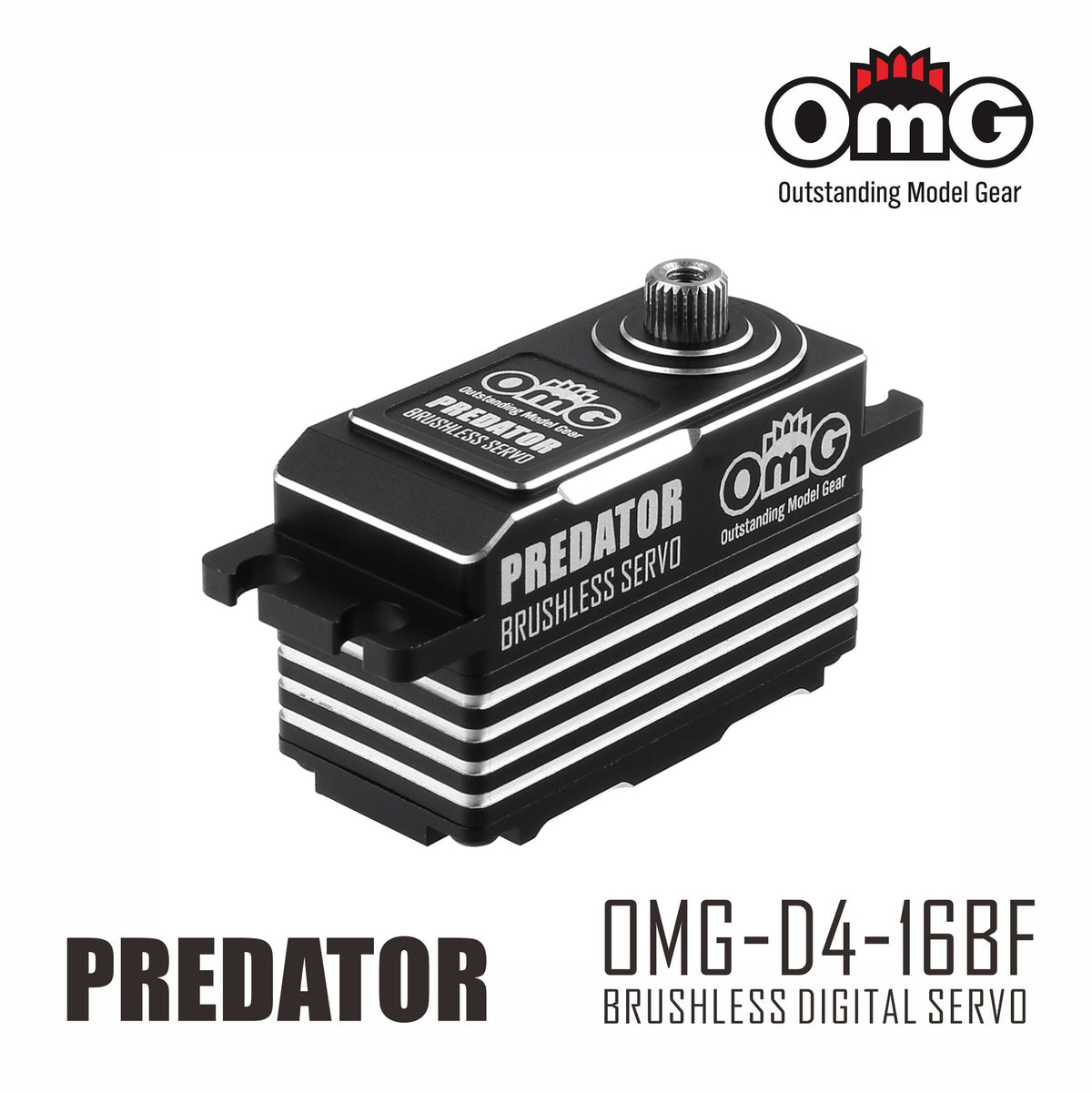 OMG PREDATOR Low profile high torque brushless metal servo BLACK - OMG-D4-16BF/BK