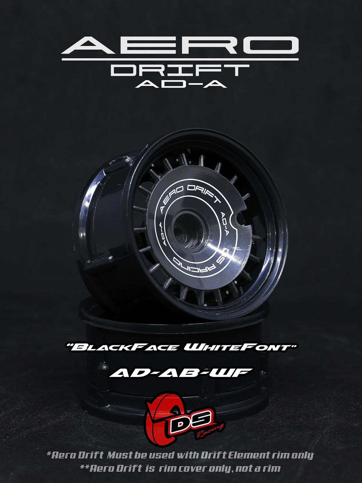 DS Racing AERO DRIFT Slope Black / White Font - AD-AB-WF