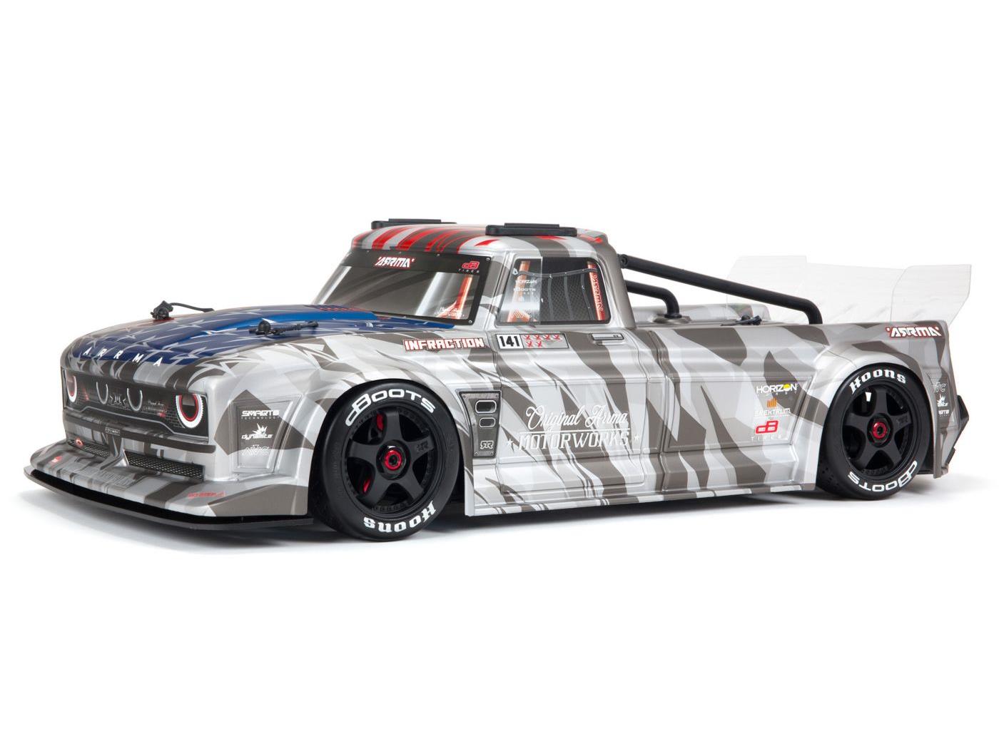 ARRMA 1/7 INFRACTION 6S 4X4 BLX Resto-Mod Truck RTR Silver - ARA7615V2T2