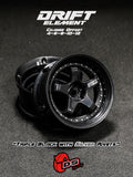 DS Racing Drift Element 5 Spoke (Triple Black w/Silver Rivets) (2) DE-006