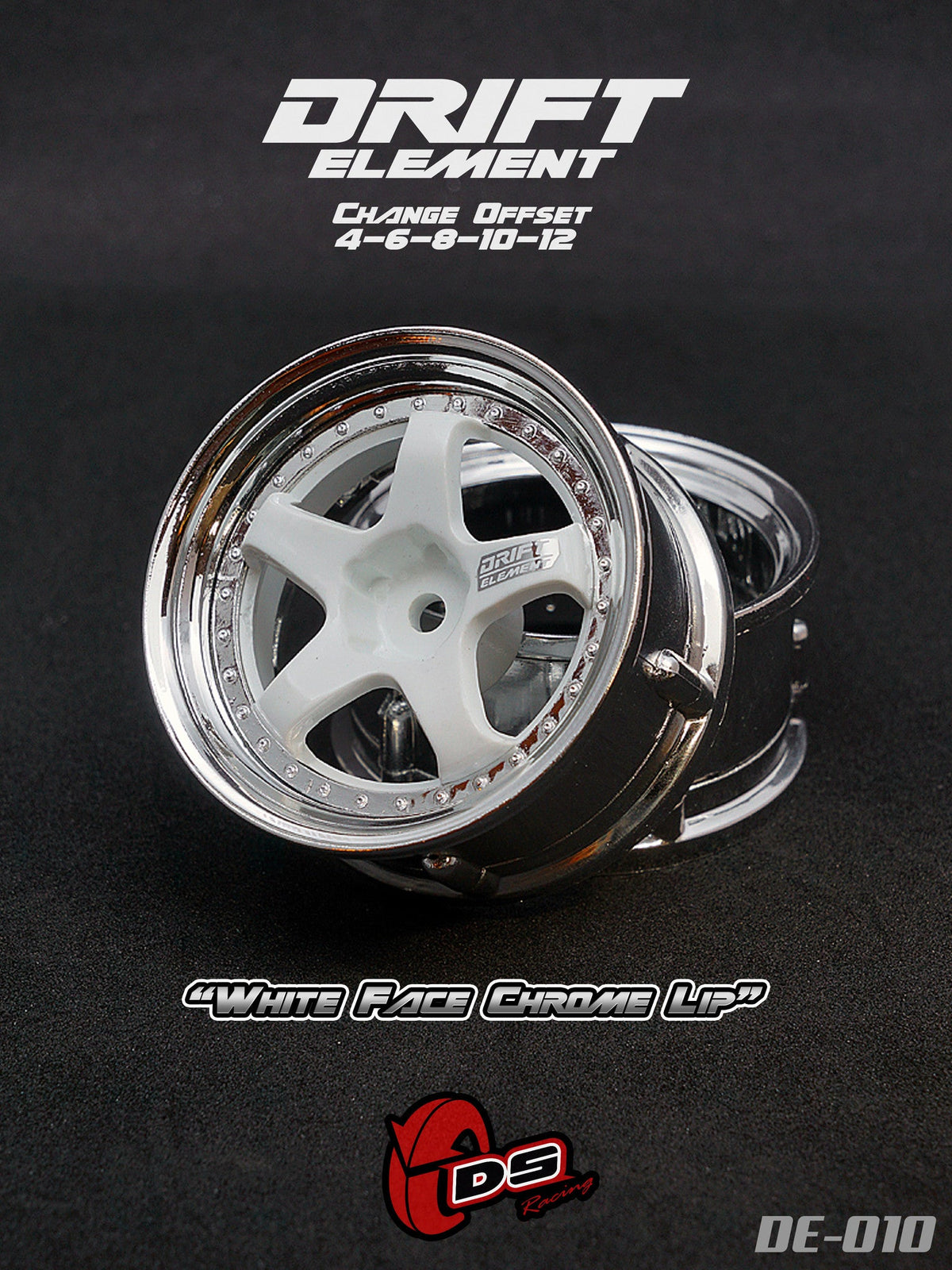 DS Drift Element Rim 2pcs WHITE | CHROME DE-010