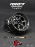 DS Racing Drift Element 6 Spoke (Triple Black w/Gold Rivets) (2) DE-207