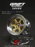 DS Racing Drift Element II 6 Spoke Rim 2 pcs Gold Chrome Lip - DE-217