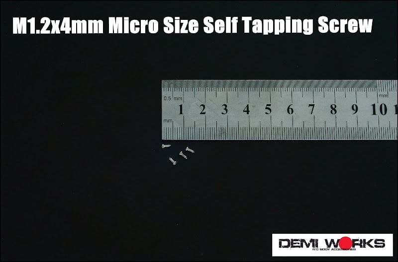 Demi Works M1.2x4mm Micro Size Self Tapping Screw Silver - DWM1,2