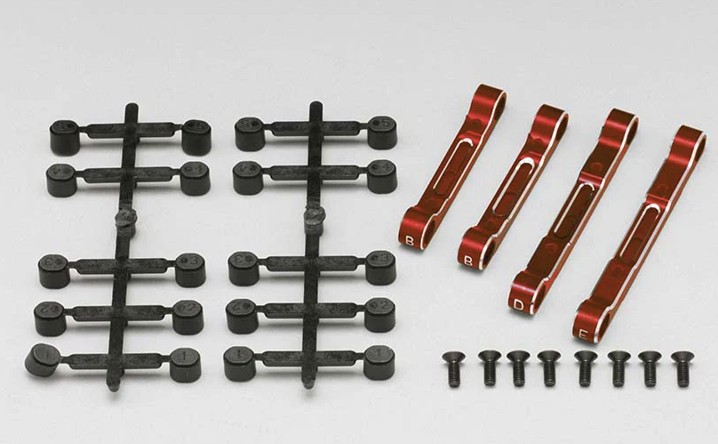 YD-2 Aluminum Adjustable Suspension Mount Set (Red/Bevel Edge) Y2-301ARA