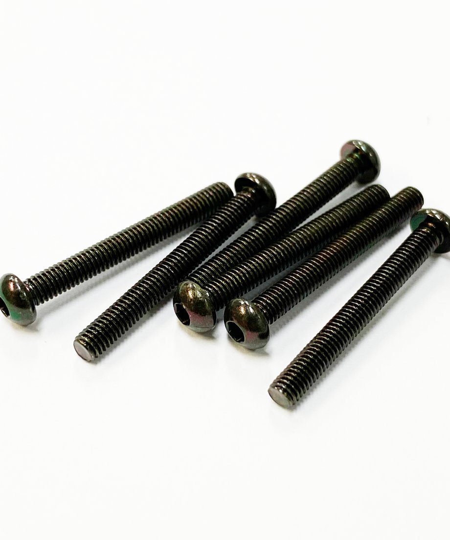 TOPLINE STEEL SCREW BLACK M3 HEX BUTTON 25mm - TSB-25BK