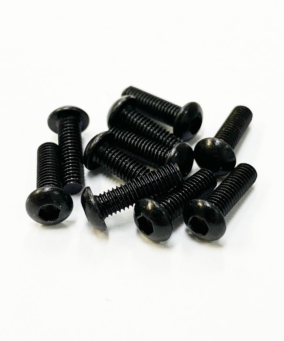 TOPLINE STEEL SCREW BLACK M3 HEX BUTTON 10mm - TSB-10BK