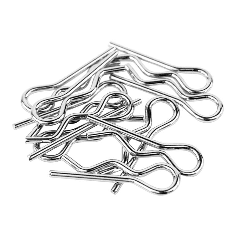 Chrome Body Clips - 5-6mm Body Post - 10pcs