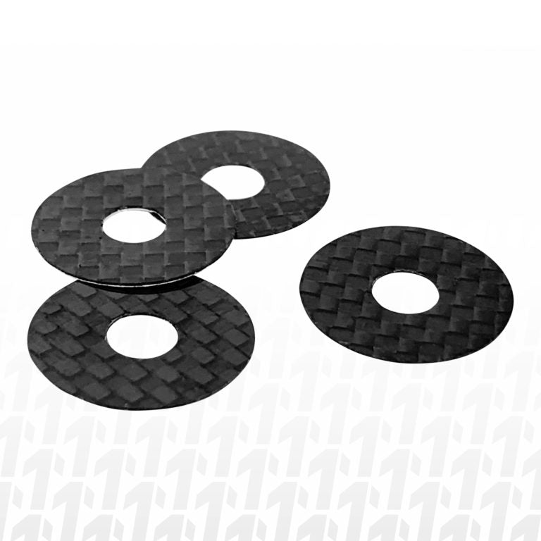 Carbon Fiber Body Washers - 3M Adhesive Backed - 6mm Post - 4pcs