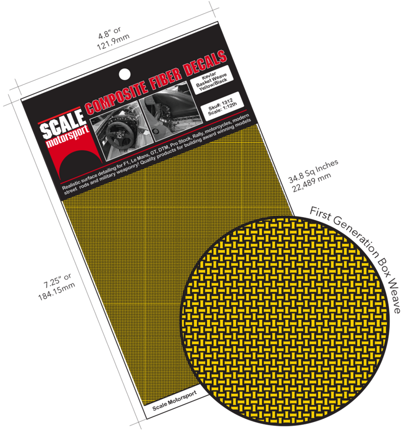 Kevlar Basket Weave Yellow on Black 1312