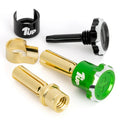 1Up Lockdown adjustable bullet plugs - 4mm - green/black (pr)