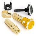 1Up Lockdown adjustable bullet plugs - 5mm - gold/black (pr)