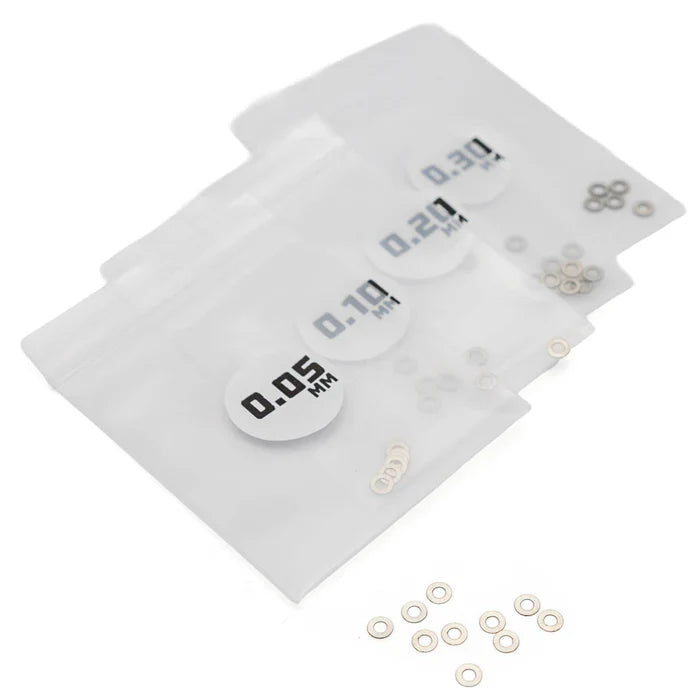 1Up Microtune Shims - 2.0mm ID (0.05, 0.1, 0.2, 0.3 - 10 pcs each)