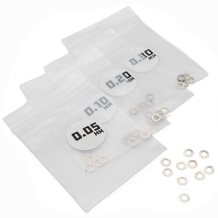 1Up Microtune Shims - 3.0mm ID (0.05, 0.1, 0.2, 0.3 - 10 pcs each)