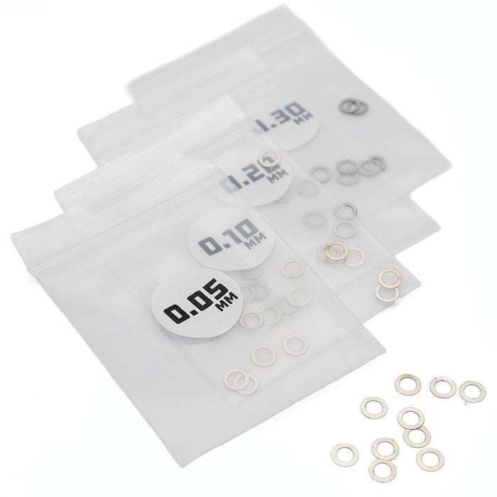 1Up Microtune Shims - 3.5mm ID (0.05, 0.1, 0.2, 0.3 - 10 pcs each)