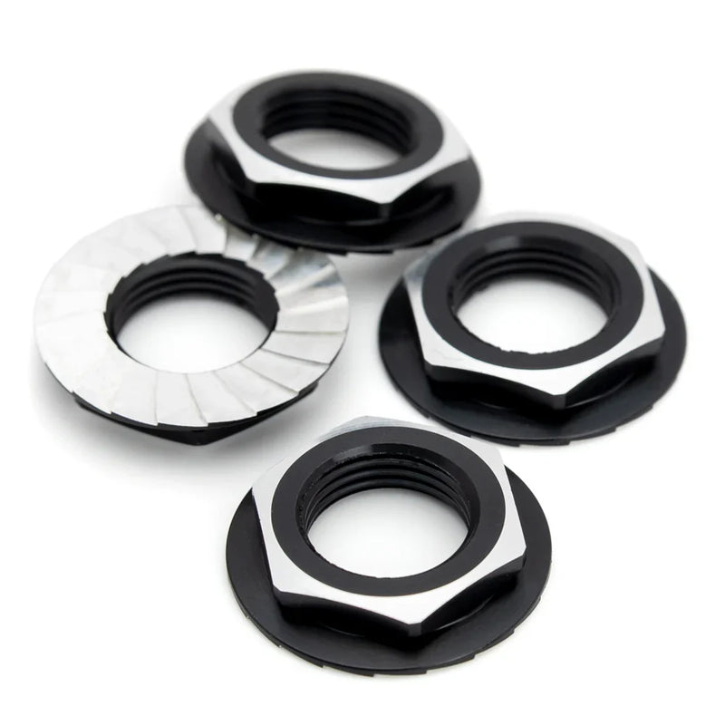 1Up Lockdown 7075 17mm aluminium serrated wheel nuts - Black (4 pcs)