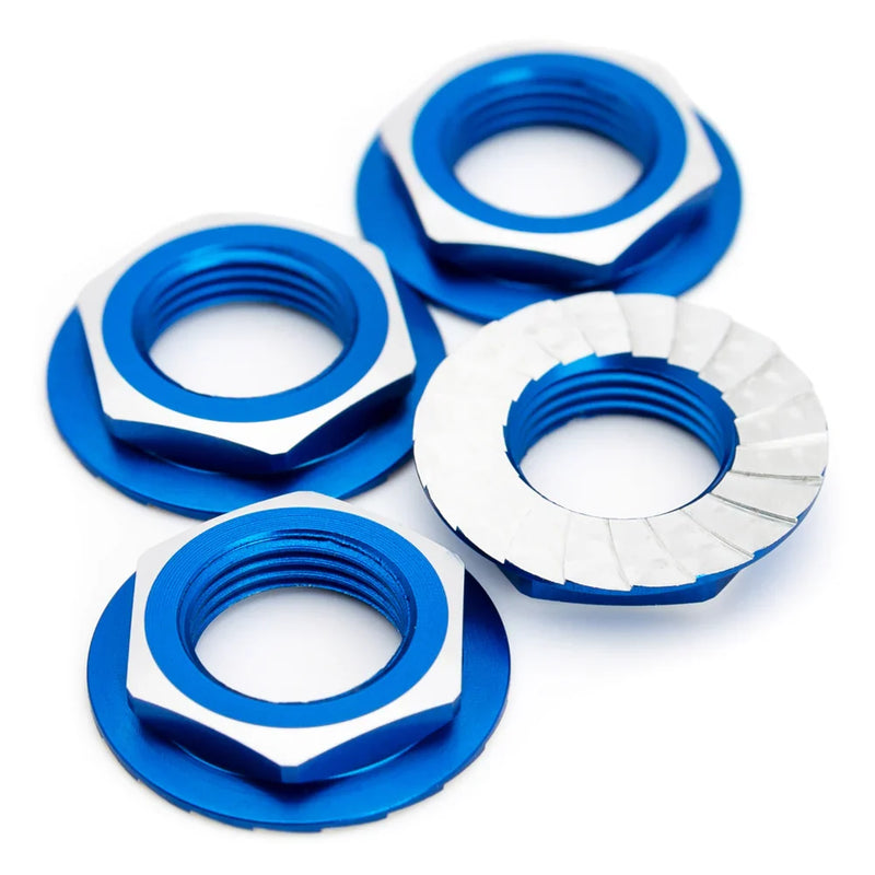 1Up Lockdown 7075 17mm aluminium serrated wheel nuts - Dark Blue (4 pcs)