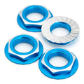 1Up Lockdown 7075 17mm aluminium serrated wheel nuts - Bright Blue (4 pcs)