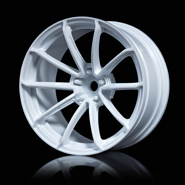 MST White GTR wheel (+5) (4) 832066W