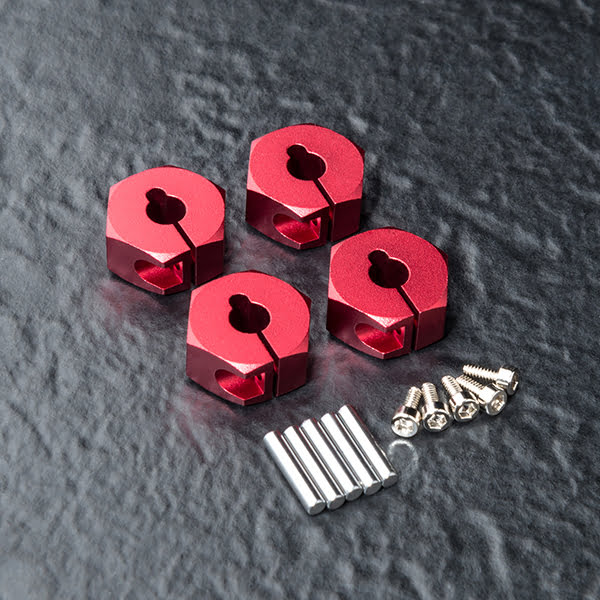MST Alum. hex. wheel hubs 6mm (red) (4) 820122R