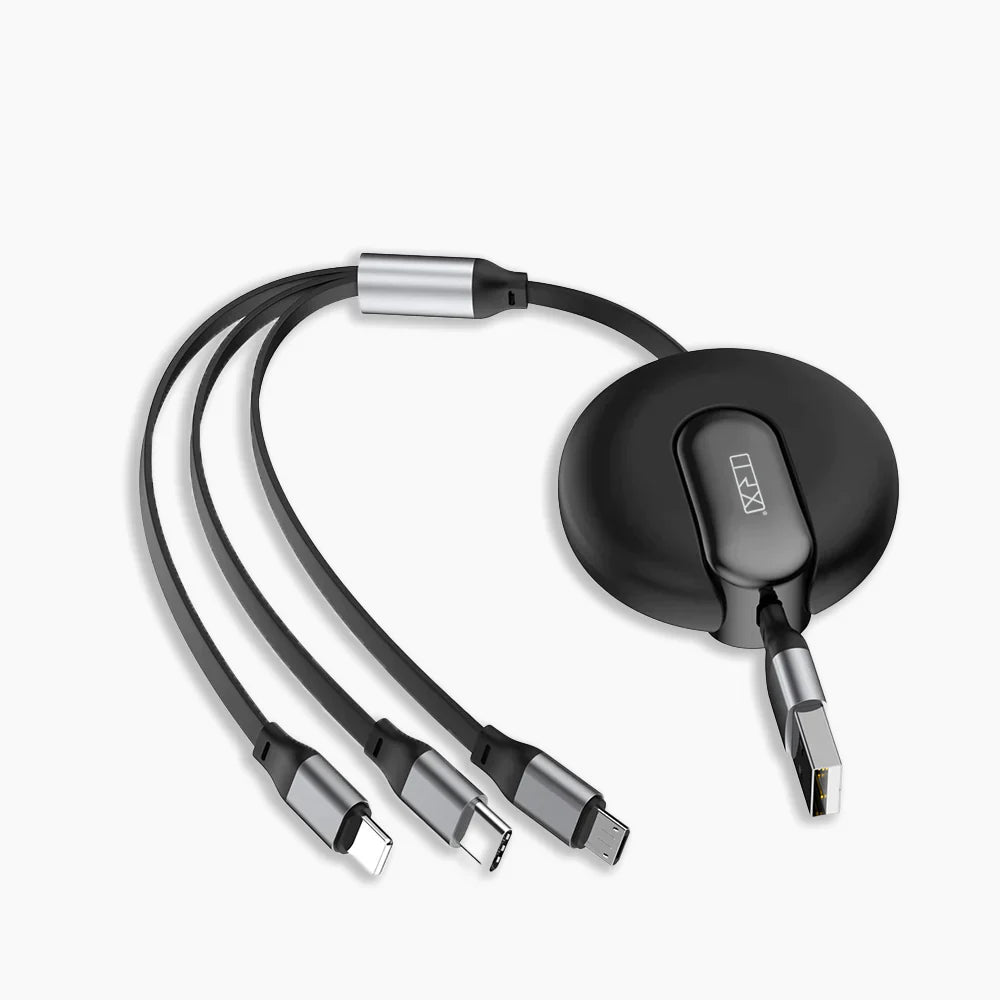 TRX 3 in 1 USB Stretchable Cable BLACK
