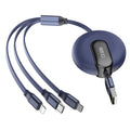 TRX 3 in 1 USB Stretchable Cable BLUE