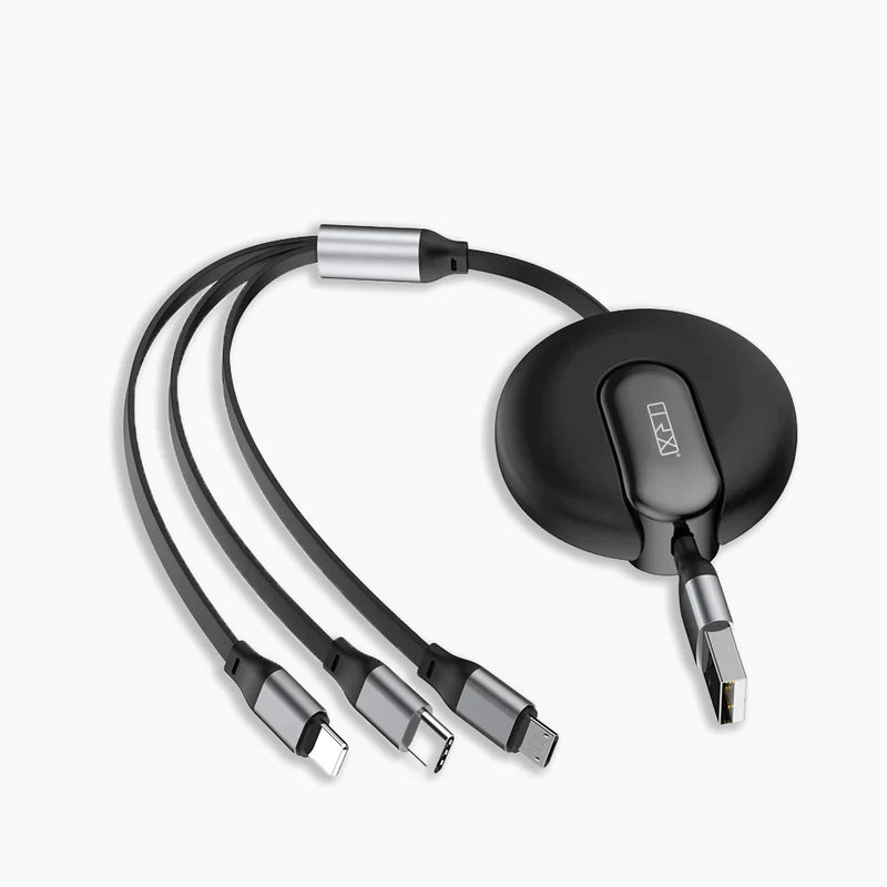 TRX 3 in 1 USB Stretchable Cable BLACK