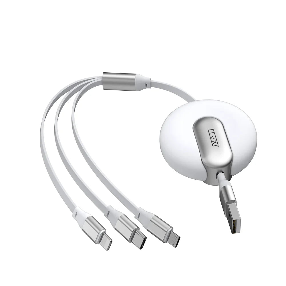 TRX 3 in 1 USB Stretchable Cable WHITE