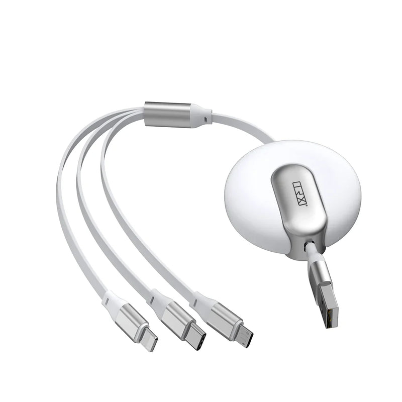 TRX 3 in 1 USB Stretchable Cable WHITE
