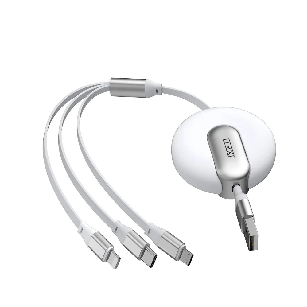 TRX 3 in 1 USB Stretchable Cable WHITE
